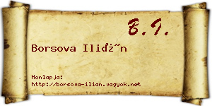 Borsova Ilián névjegykártya
